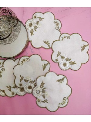 Çt Çeyizci Tekstil Sunumluk Peçete, Kokteyl Peçetesi, Kahve Yanı Sunumluk, Bardak Altlığı 6 Adet Sunum Peçetesi