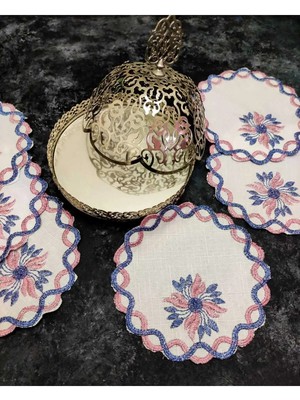 Çt Çeyizci Tekstil Sunumluk Peçete, Kokteyl Peçetesi, Kahve Yanı Sunumluk, Bardak Altlığı 6 Adet Sunum Peçetesi