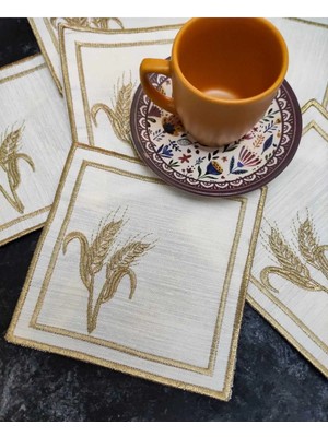 Çt Çeyizci Tekstil Sunumluk Peçete, Kokteyl Peçetesi, Kahve Yanı Sunumluk, Bardak Altlığı 6 Adet Sunum Peçetesi