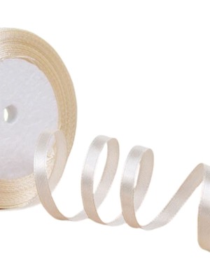 Akıllı Durak Saten Kurdele 1 cm 10 Metre Ekru