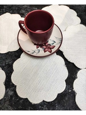 Çt Çeyizci Tekstil Sunumluk Peçete, Kokteyl Peçetesi, Kahve Yanı Sunumluk, Bardak Altlığı 6 Adet Sunum Peçetesi