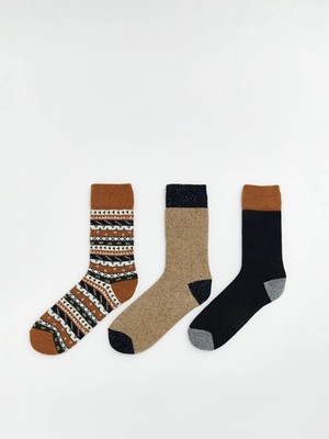 LC Waikiki Karışık Desenli Yün Karışımlı Erkek Soket Çorap 3'lü