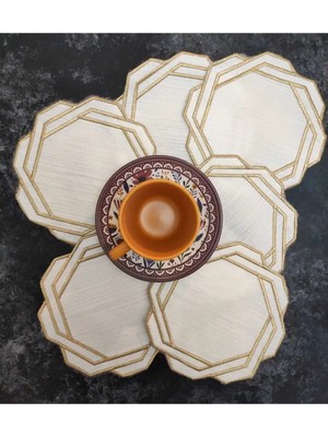 Çt Çeyizci Tekstil Sunumluk Peçete, Kokteyl Peçetesi, Kahve Yanı Sunumluk, Bardak Altlığı 6 Adet Sunum Peçetesi