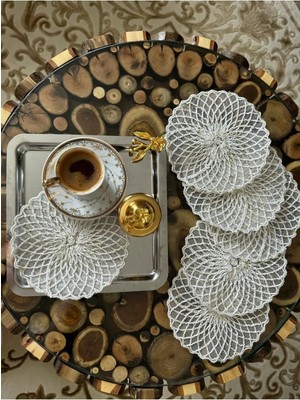 Çt Çeyizci Tekstil Sunumluk Peçete, Kokteyl Peçetesi, Kahve Yanı Sunumluk, Bardak Altlığı 6 Adet Sunum Peçetesi