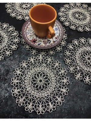 Çt Çeyizci Tekstil Sunumluk Peçete, Kokteyl Peçetesi, Kahve Yanı Sunumluk, Bardak Altlığı 6 Adet Sunum Peçetesi