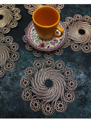 Çt Çeyizci Tekstil Sunumluk Peçete, Kokteyl Peçetesi, Kahve Yanı Sunumluk, Bardak Altlığı 6 Adet Sunum Peçetesi