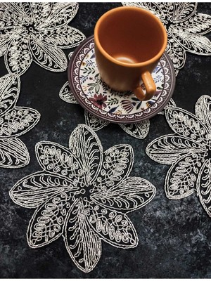 Çt Çeyizci Tekstil Sunumluk Peçete, Kokteyl Peçetesi, Kahve Yanı Sunumluk, Bardak Altlığı 6 Adet Sunum Peçetesi