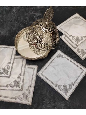 Çt Çeyizci Tekstil Sunumluk Peçete, Kokteyl Peçetesi, Kahve Yanı Sunumluk, Bardak Altlığı 6 Adet Sunum Peçetesi