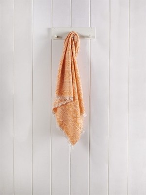 Denizli Concept Cicim Kilim Peştemal Turuncu %100 Pamuk 90x170 cm Yumuşak ve Su Emici