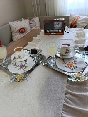 Çt Çeyizci Tekstil Sunumluk Peçete, Kokteyl Peçetesi, Kahve Yanı Sunumluk, Bardak Altlığı 6 Adet Sunum Peçetesi