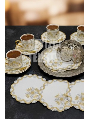 Çt Çeyizci Tekstil Sunumluk Peçete, Kokteyl Peçetesi, Kahve Yanı Sunumluk, Bardak Altlığı 6 Adet Sunum Peçetesi