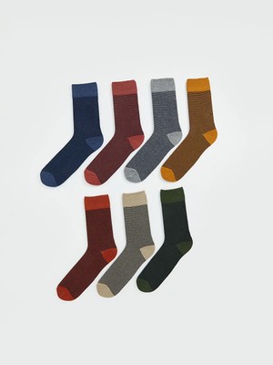 LC Waikiki Karışık Çizgili Erkek Soket Çorap 7'li