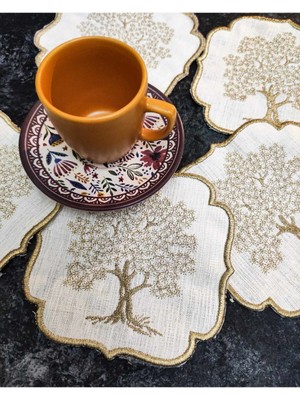 Çt Çeyizci Tekstil Sunumluk Peçete, Kokteyl Peçetesi, Kahve Yanı Sunumluk, Bardak Altlığı 6 Adet Sunum Peçetesi