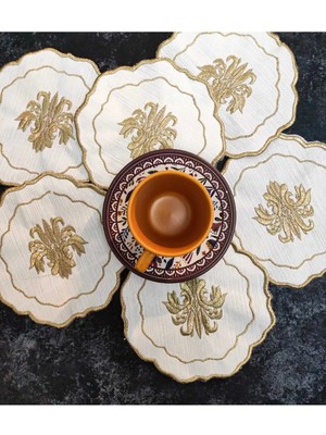 Çt Çeyizci Tekstil Sunumluk Peçete, Kokteyl Peçetesi, Kahve Yanı Sunumluk, Bardak Altlığı 6 Adet Sunum Peçetesi