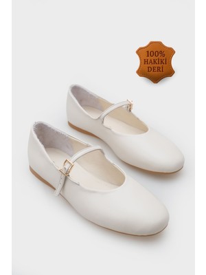 Capone Outfitters Sheri Hakiki Deri Kadın Babet