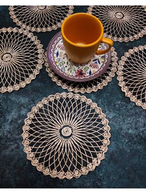 Çt Çeyizci Tekstil Sunumluk Peçete, Kokteyl Peçetesi, Kahve Yanı Sunumluk, Bardak Altlığı 6 Adet Sunum Peçetesi