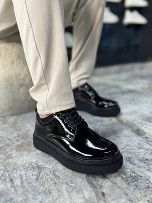 Zerenyus ZRK-X16 Premium Siyah Rugan Günlük Erkek Klasik Casual Ayakkabı
