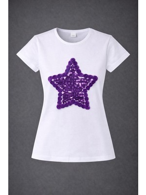 Dıgıl Kids Yıldız Motifli Pul Işlemeli Kız Çocuk T-Shirt