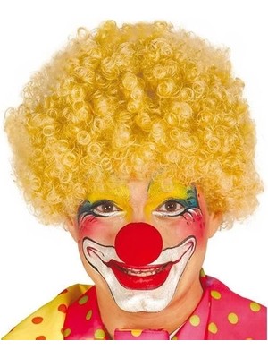 Aesco Sarı Renk Kıvırcık Afro Palyaço Seti