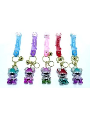 Aesco Taşlı Ayıcık Silikon Anahtarlık