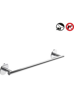 Decor Walther Basic Sk Havluluk, Uzun, 51CM, Yapışkanlı - Krom