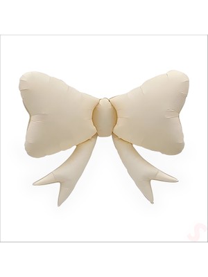 Süsle Bebek ve Parti Fiyonk Folyo Balon, 86 cm x 82 cm - Retro Krem