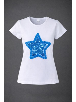 Dıgıl Kids Yıldız Motifli Pul Işlemeli Kız Çocuk T-Shirt
