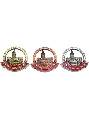 Aesco Istanbul Temalı Metal Magnet Galata Kulesi Yuvarlak Tasarım