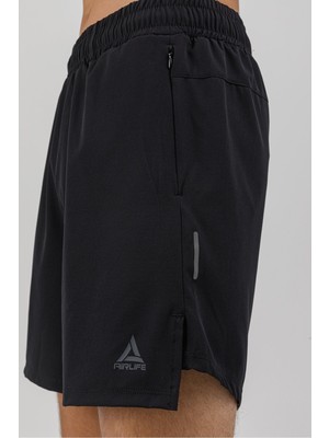 Airlife Sportswear Crı-13 Run Sp 18 cm Astarlı Iç Çamaşır Destekli Koşucu Erkek Şortu Siyah