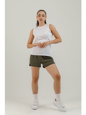 Airlife Training Srı-12 Fit Pı Orta Bel 2'si 1 Arada Taytlı Kadın Sporcu Şortu Haki