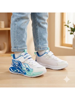 öztürk Tom Wins Cırtlı Fileli Alev Desen Günlük Hafif Çocuk Spor Ayakkabı TOM-100