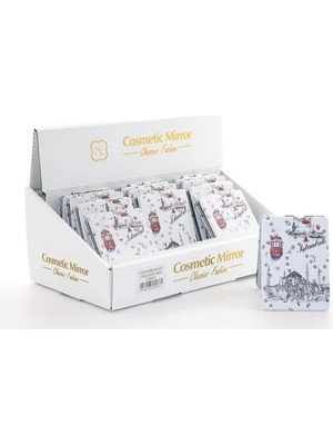 Aesco Taşlı Istanbul Tasarımı El Aynası Ince Model 8