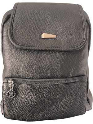 Rose Siyah Sırt Çantası.yumuşak Deri 4 Gözlü Büyük Boy Sırt Çantası