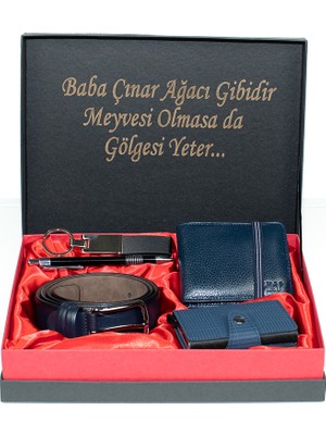 HKY Erkek Deri Cüzdan & Mekanizmalı Kartlık ve Kemer Seti