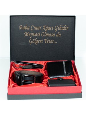 HKY Erkek Deri Cüzdan & Mekanizmalı Kartlık ve Kemer Seti