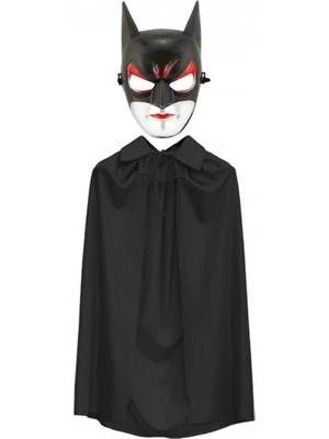 Aesco Batman Maskesi Catwoman ve Batman Pelerini Siyah Set