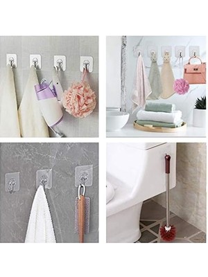Nexa Wislter Yapışkanlı Duvar Kancaları Banyo Mutfak 24 Paket Ağır Hizmet 10 kg (Maks) Çivisiz Yapışkan Askılar Paslanmaz Kancalı Yardımcı Havlu Banyo Tavan Kancaları