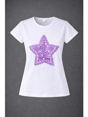 Dıgıl Kids Yıldız Motifli Pul Işlemeli Kız Çocuk T-Shirt