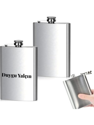 Hediye Fikri Kişiye Özel Paslanmaz Çelik Matara 4 Oz ( 118 ml ) Içki Viski Konyak Alkol Şişesi