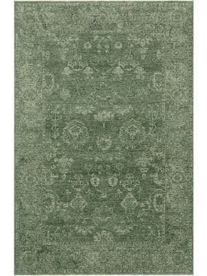 Cool Halı Şahmaran Yeşil Vintage Eskitme Klasik Desenli Yumuşak Parlak Dokuma Salon Oturma Odası Ev Oda Halısı