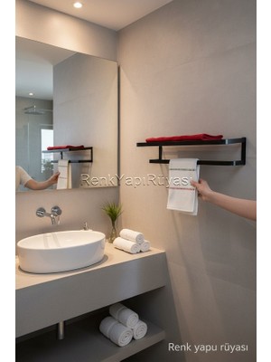 Renk Yapı Rüyası Vidalı Raflı Otel Tipi Paslanmaz Pirinç Havluluk Genişlik 50CM Derinlik 23CM