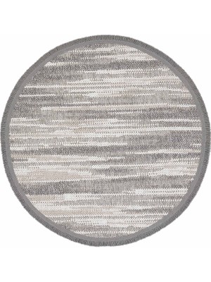 Cool Halı Mikasa Yuvarlak Gri Vizon Modern Kolay Temizlenir Dokuma Taban Giyinme Odası Hol Antre Mutfak Halısı