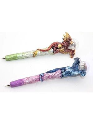 Aesco Dragonlu Polyester Işıklı Tükenmez Kalem