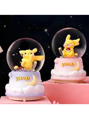Aesco Pokemon Içi Dönmeli Üflemeli Işıklı Müzikli Kar Küresi Büyük Boy