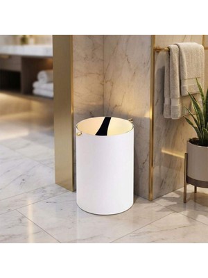 System Çöp Kovası Beyaz/gold 3 Lt (BA4013 032 Al7-Gl)