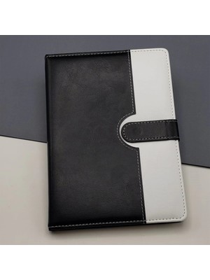 Aesco Tarihsiz Ajanda Defter Siyah Beyaz Renk