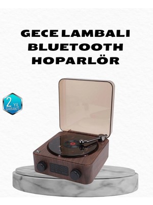 Belle Fusion Mey Ithalat® Gece Lambası Bluetooth Hoparlör Dijital Saat Çok Fonksiyonlu Su Dalgası Işıklı