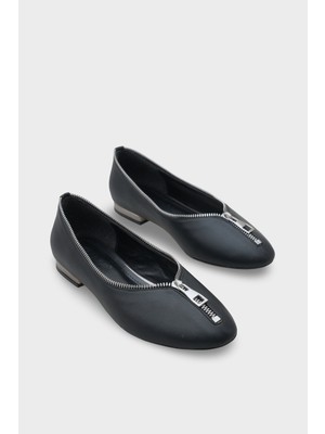 Capone Outfitters Laurella Kısa Topuklu Fermuarlı Kadın Babet