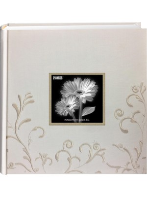 Nexa Albums Işlemeli Scroll Kumaş Çerçeve Cover Fotoğraf Albümü, Fildişi Rengi Auf Fildişi Rengi