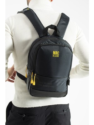 İmaks Küçük Boy Imperteks Su Geçirmez USB Şarj Çıkışlı Unisex Günlük Şık Sırt Çantası Siyah Sarı MB01